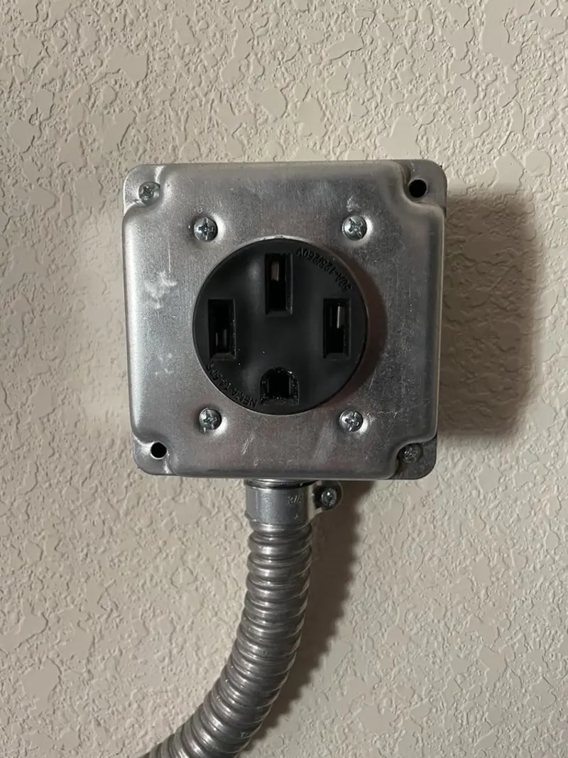 NEMA 14-50 outlet installed for Electrical Panel Upgrade in Ceres